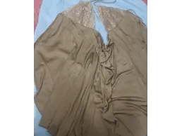 قميص نوم حريمي بنى لامع للبيع