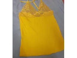 قميص نوم حريمى قصير اصفر قطعة واحدة