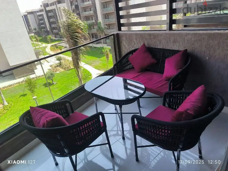 Outdoor Furniture طقم حديد 2 كنبة 2 كرسي بافضل شكل ضد الشمس والمياة