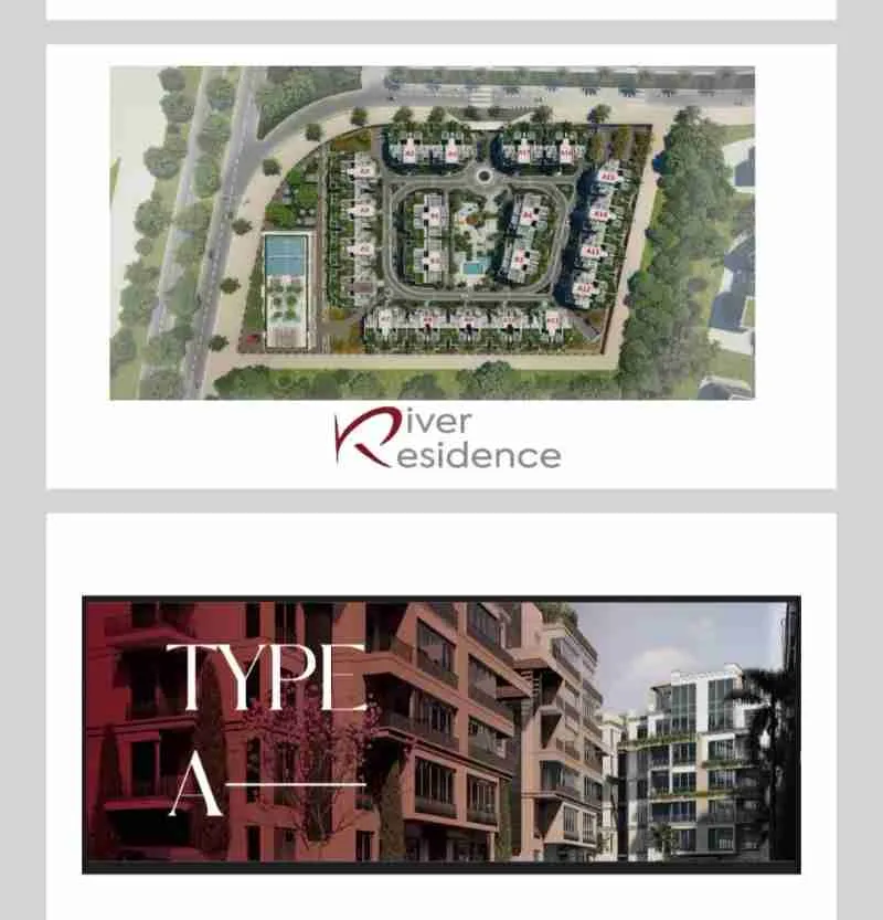 شقة للبيع في طريق الحي الإيطالي - River Residence فيو حمام سباحة